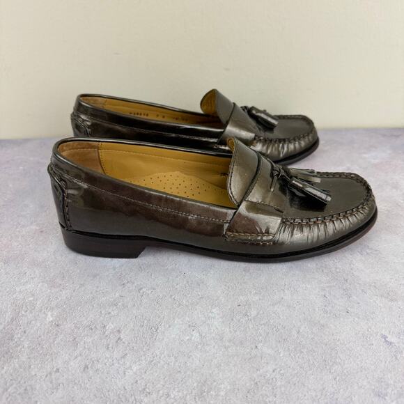Cole Haan Shoes Womens Size 7 B Tassel Loafers Slip On Brown Shiny D29965 - Picture 4 of 15